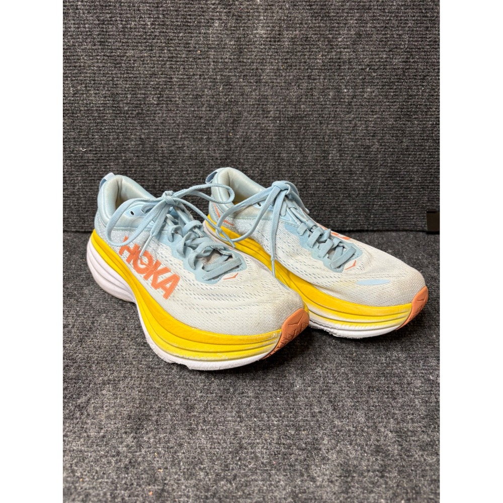 Hoka Bondi 8 Summer Song Cantaloupe Blue Yellow Running Shoes 1127952-SSCA 6.5B